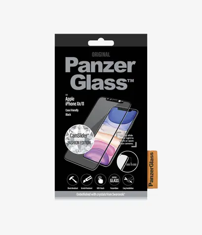 PanzerGlass Case Friendly CamSlider Swarovski tvrzené sklo pro Apple iPhone 11 & XR černá