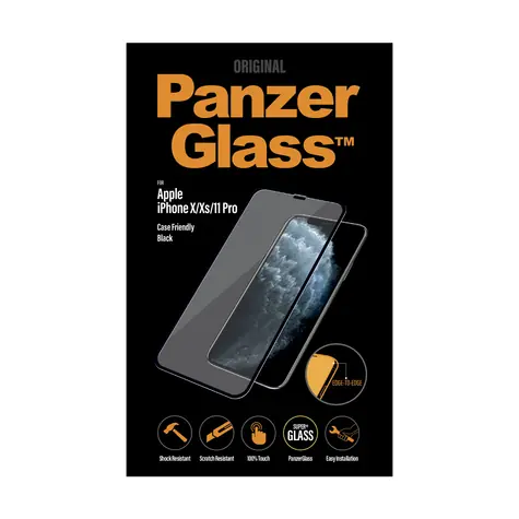 PanzerGlass Case Friendly Tvrzené sklo pro Apple iPhone 11 Pro & Xs & X černá