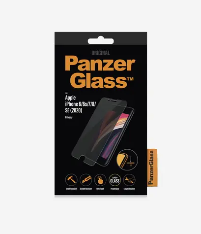PanzerGlass Privacy Standard Fit Tvrdené sklo pro Apple iPhone SE 2020 & 8 & 7 & 6s & 6 čírá