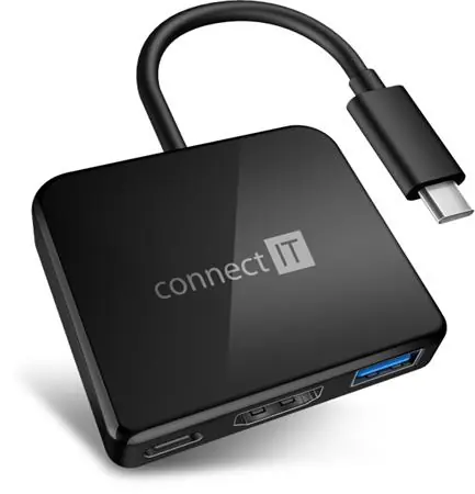 CONNECT IT USB-C hub 3v1 černá / USB / USB-C / HDMI