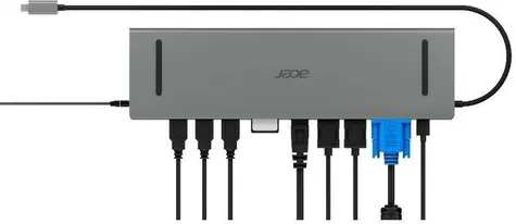 Acer ACG-DCK-C1 stříbrná / 1xUSB-C / 1xVGA / 3xUSB-A 3.1 / 1xRJ45 / 1x kombi audio-micro / 2 x HDMI