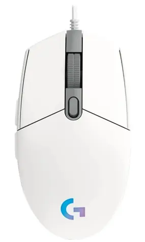 Logitech G203 Lightsync bílá / drátová herní myš / 8000 DPI / 6 tlačítek / RGB Lightsync