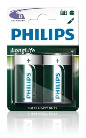 Philips baterie D LongLife zinkochloridová - 2ks / blister