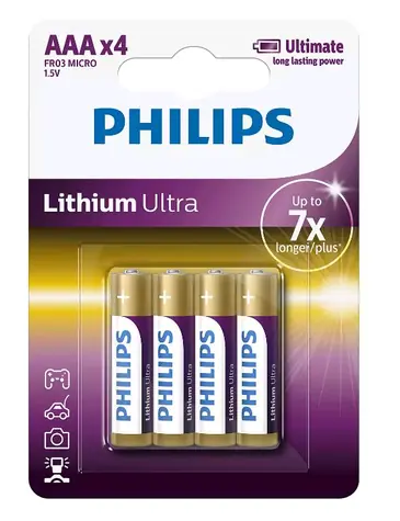 Philips baterie AAA Ultra lithium - 4ks