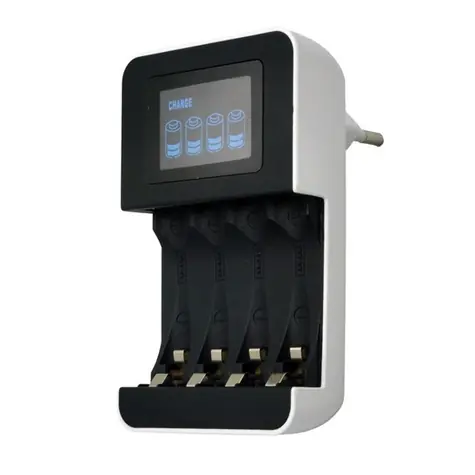 Solight DN25 nabíječka s LCD displejem / AC 230V / 450mA / 4 kanály / AA & AAA / řízená mikroprocesorem