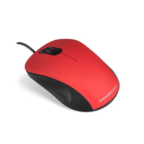 MODECOM MC-M10S černo-červená / drátová optická myš / 1000DPI / 3 tlačítka / ultra tichá