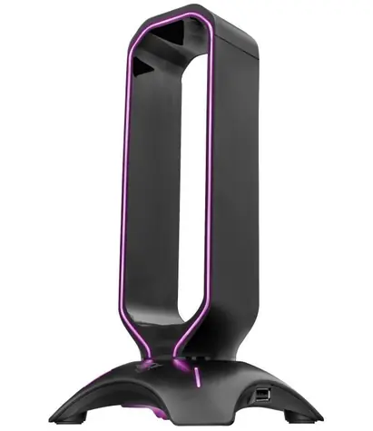 Trust GXT 265 Cintar černá / Stojan pro headset / RGB podsvícení 2x USB