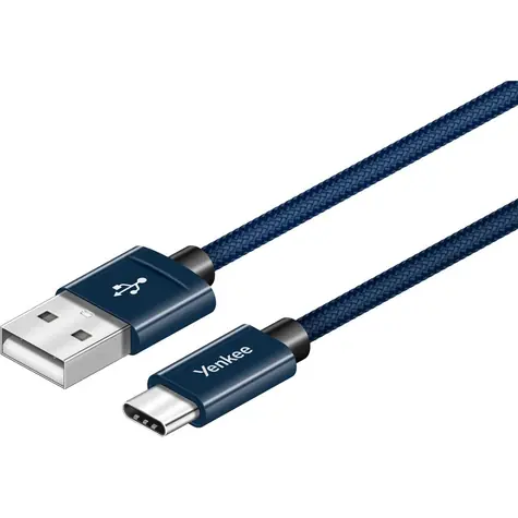 YENKEE YCU 302 kabel USB 2.0 na USB-C modrá / M-M / délka 2m / 480 Mbs / 3A