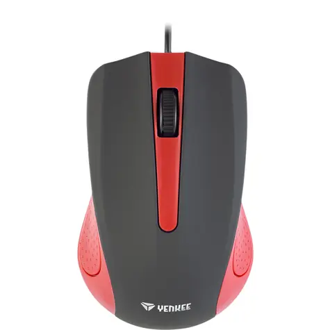 YENKEE Suva červená / Optická myš / 1000 DPI / 3 tlačítka / USB / 1.25 m
