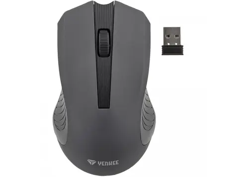 YENKEE Monaco šedá / bezdrátová myš / USB / 1000 DPI / 3 tlačítka