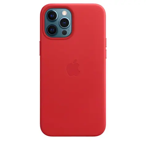 Apple kožený kryt s MagSafe pro iPhone 12 Pro Max červená