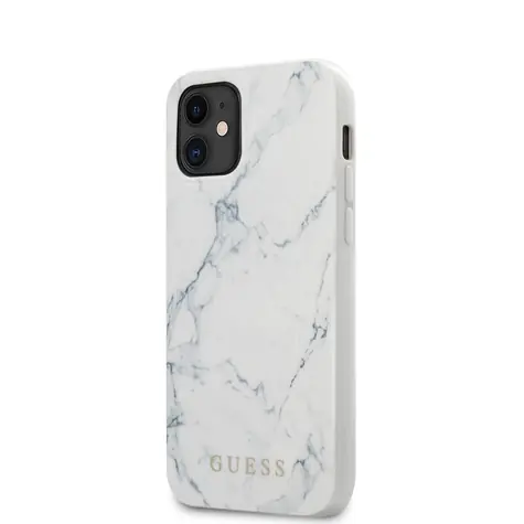 GUESS PC & TPU Marble Zadní Kryt pro Apple iPhone 12 mini bílá
