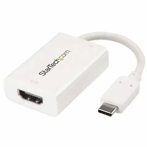 StarTech adaptér USB-C na HDMI & PowerDelivery 60W bílá / 4K 60Hz / Thunderbolt 3 