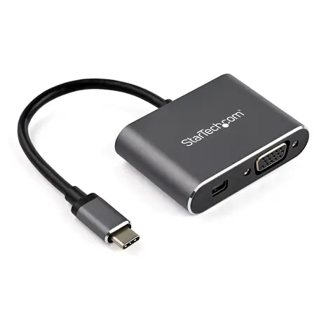 StarTech Multiport video adaptér USB-C na Mini DisplayPort & VGA šedá / 4K 60Hz / Thunderbolt 3