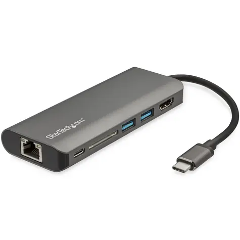 StarTech DKT30CSDHPD3 mini dokovací stanice šedá / 60W napájení / 1x HDMI / 2x USB / 1x RJ-45 / SD slot