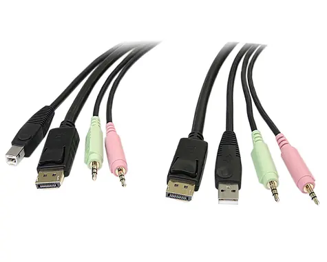 StarTech 4v1 kabel DP4N1USB6 černá / DisplayPort / USB-A / 3.5 mm 