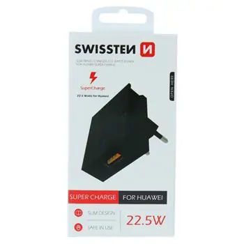 SWISSTEN Síťový adaptér pro HUAWEI SUPER FAST CHARGE 22.5W černá