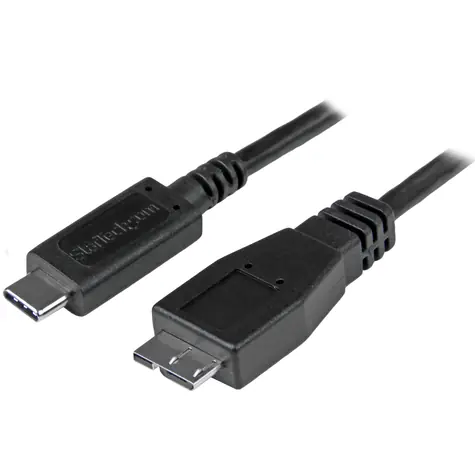 StarTech kabel USB-C na MicroUSB černá / 10Gbps / Thunderbolt 3 / 0.5m