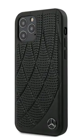 Mercedes Leather Bow Kryt pro Apple iPhone 12 & 12 Pro černá