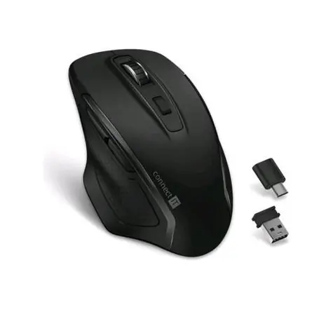 CONNECT IT Dual SmartSwitch bezdrátová myš černá / optická / 1600DPI / 6 tlačítek / 2.4GHz / 1xAA