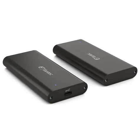 Fantec NVMe31 černá / pouzdro na M.2 NVMe SSD disk / 2280 & 2260 & 2242 / Key-M & Key-B+M / USB-C 3.1 Gen 2
