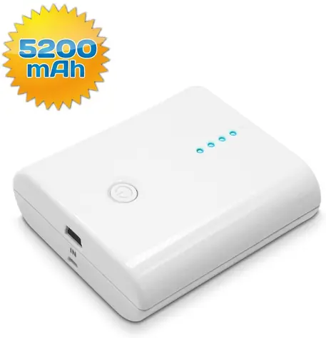 Fantec RBP-52H 5200mAh bílá / 2x USB-A (OUT) / 1x miniUSB (IN) / 5V / 1 A