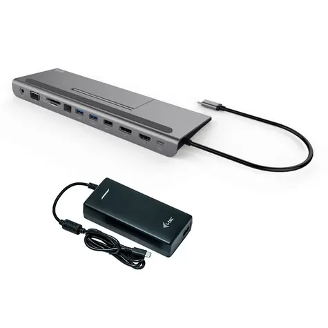 i-tec USB-C Metal Low Profile dokovací stanice & nabíječka 112W / USB-C / 4K HDMI / VGA / DP / USB / LAN / SD