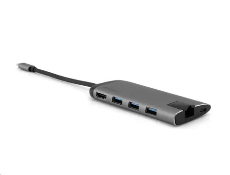 Verbatim 49142 USB-C dokovací stanice / 3x USB-A 3.0 / 1x USB-C 3.1 / 1x HDMI (4K@30Hz) / 1x GLAN / SD&MicroSD