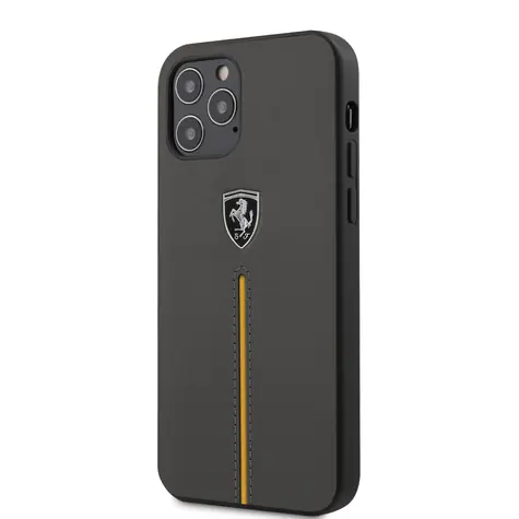 Ferrari Off Track Kožený kryt pro Apple iPhone 12 & 12 Pro šedá