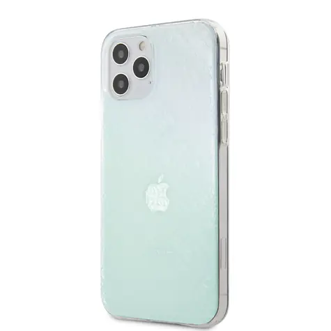 GUESS 3D Raised Zadní Kryt pro Apple iPhone 12 & 12 Pro Iridescent