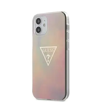 GUESS PC & TPU T&D Gold Triangle 01 Zadní Kryt pro Apple iPhone 12 mini růžová