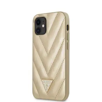 GUESS V Quilted Zadní Kryt pro Apple iPhone 12 mini zlatá