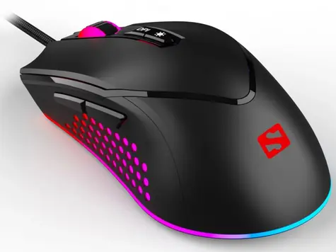 Sandberg Azazinator černá / optická herní myš / 6400 DPI / 7 tlačítek / USB / LED podsvícení