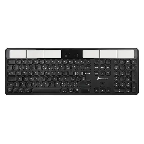 Powerton SolarSlim CZ černá / bezdrátová klávesnice / 2.4 GHz / Bluetooth / CZ layout