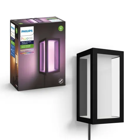 Philips Hue Impress LED 1x16W nástěnné černá +adaptér / venkovní nástěnné svítidlo / 1200lm / 2000-6500K / RGB / IP44
