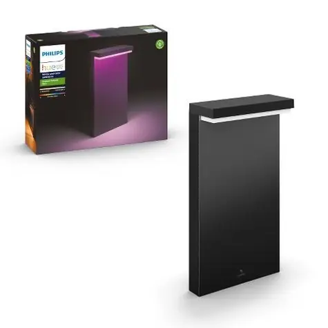 Philips Hue Nyro LED 1x13.5W sloupek černá / venkovní sloupkové svítidlo / 1000lm / 2000-6500K / RGB / IP44