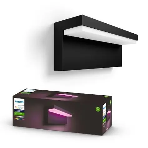 Philips Hue Nyro LED 1x13.5W nástěnné černá / venkovní nástěnné svítidlo / 1000lm / 2000-6500K / RGB / IP44