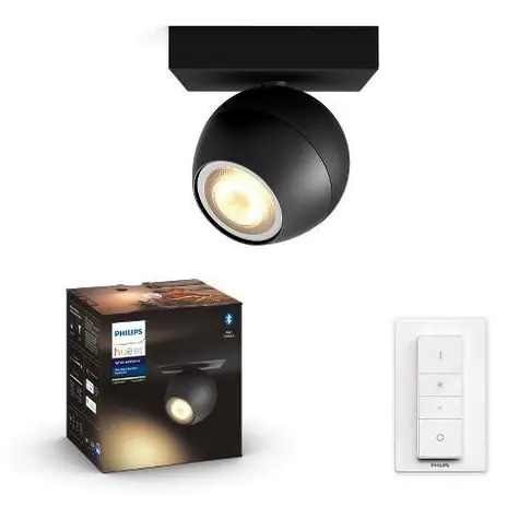 Philips Hue Buckram BT LED 1x5W černá / LED bodové svítidlo GU10 / 1x350lm / 2200-6500 K / IP20 / stmívatelné