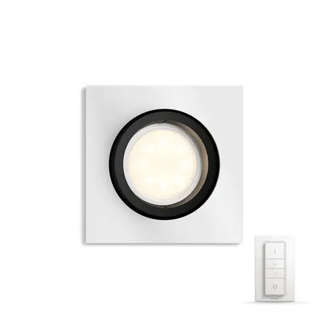 Philips Hue Milliskin LED 1x5.5W hliník + stmívač / LED podhledové svítidlo GU10 / 250lm / 2200-6500 K / IP20 / stmívat.