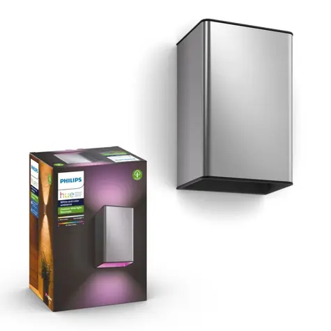 Philips Hue Resonate LED 2x8W nerez / venkovní nástěnné svítidlo / 1200lm / 2000-6500K / RGBW / IP44