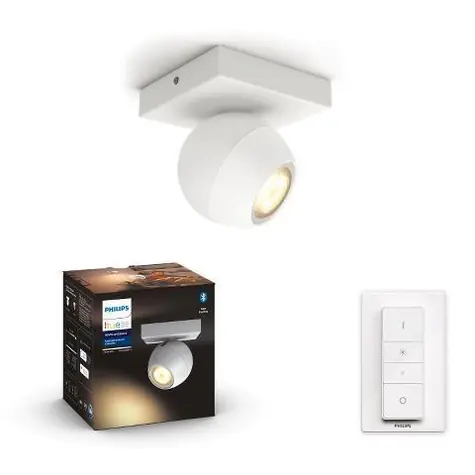 Philips Hue Buckram BT LED 1x5W bílá + stmívač / LED bodové svítidlo GU10 / 1x350lm / 2200-6500 K / IP20 / stmívatelné