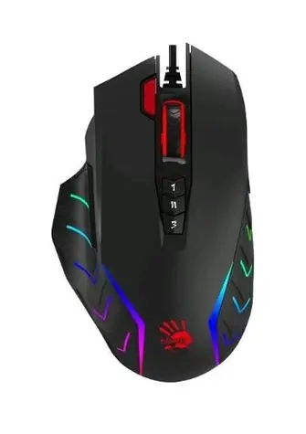 A4tech BLOODY J95S / herní optická myš / 8000 DPI / USB / RGB osvětlení / odezva 1ms / kabel 1.8 m 