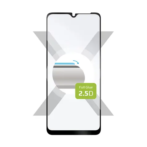 FIXED Full-Cover Ochranné tvrzené sklo pro Samsung Galaxy A12 černá / lepení přes celý displej 