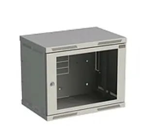 Solarix SENSA-9U-64-11-G / Rozvaděč nástěnný SENSA 9U 400mm / dveře sklo / RAL 7035