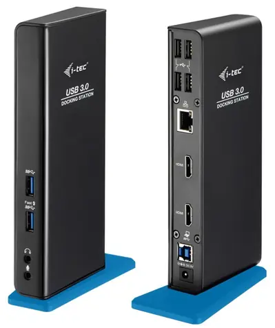 i-tec USB 3.0 & USB-C Dual HDMI Dock / dokovací stanice / 2x HDMI / 4xUSB2.0 & 2x USB3.0 / LAN / 3.5mm jack