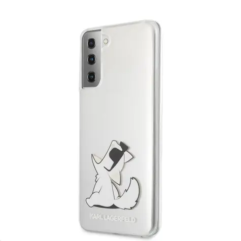 Karl Lagerfeld PC&TPU Choupette Eats Kryt pro Samsung Galaxy S21+ transparentní