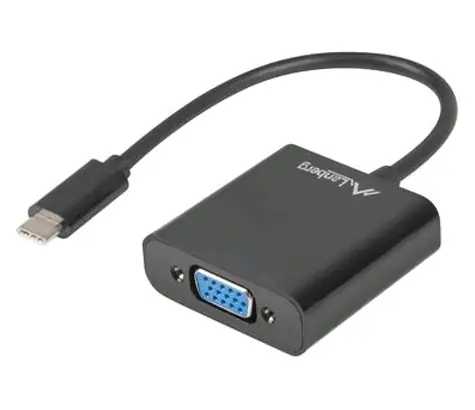 Lanberg adapter USB TYPE-C(M)-VGA(F) 15cm černá