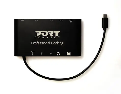 PORT CONNECT Dokovací stanice 8v1 / LAN / HDMI / mini Display Port / VGA / USB-C 60W / 3x USB-A,