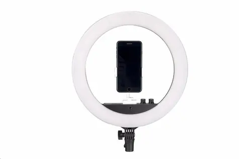 NANLITE Halo 14 kruhové LED světlo / průměr 35.5 cm / 2700-6500 K / make-up zrcátko / držák na telefon / přepravní pouzd
