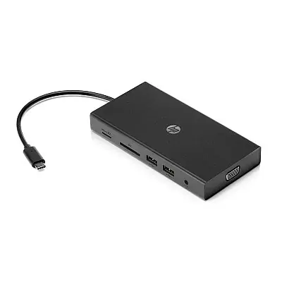 HP Travel USB-C Multi Port Hub / 2x USB 3.0 / 2x USB 2.0 / 1x USB-C / HDMI / VGA / microSD